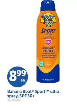 Lidl Banana Boat Sport ultra spray, SPF 50 + offer