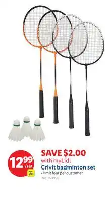 Lidl Crivit badminton set offer