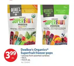 Lidl DeeBee's Organics Superfruit freezer pops offer