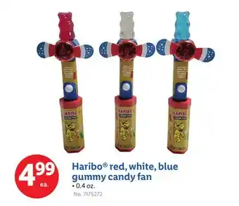 Lidl Haribo red, white, blue gummy candy fan offer