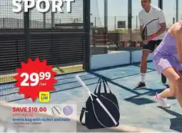 Lidl tennis bag with racket and balls offer
