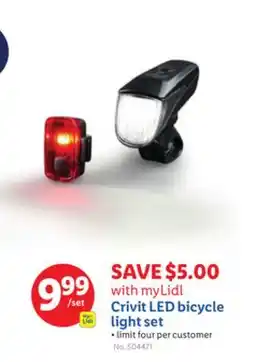 Lidl Crivit LED bicycle light set offer