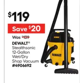 Lowe's DEWALT Stealthsonic 12-Gallon Wet/Dry Shop Vacuum offer