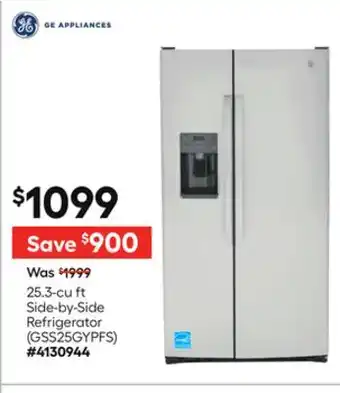 Lowe's 25.3-cu ft Side-by-Side Refrigerator offer