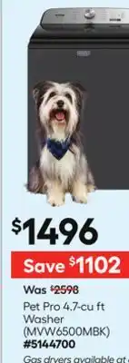 Lowe's Pet Pro 4.7-cu ft Washer offer