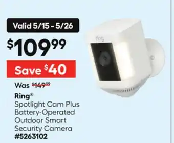 Lowe's Spotlight Cam Plus Battery-Operated Outdoor Smart Security Camera offer