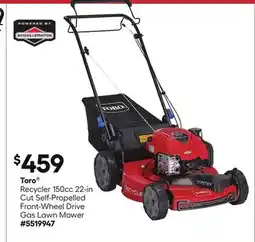 Lowe's Recycler 150cc 22-in Cut Self-Propelled Front-Wheel Drive Gas Lawn Mower offer
