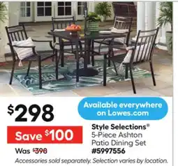 Lowe's 5-Piece Ashton Patio Dining Set offer
