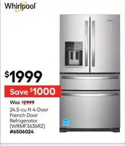 Lowe's 24.5-cu ft 4-Door French Door Refrigerator offer