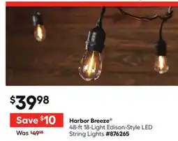 Lowe's 48-ft 18-Light Edison-Style LED String Lights offer