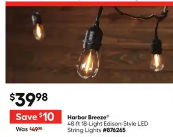 Lowe's 48-ft 18-Light Edison-Style LED String Lights offer