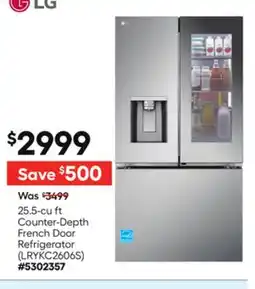 Lowe's 25.5-cu ft Counter-Depth French Door Refrigerator offer