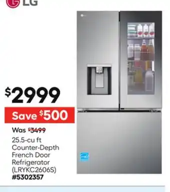 Lowe's 25.5-cu ft Counter-Depth French Door Refrigerator offer