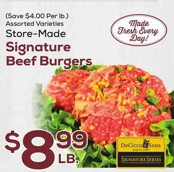 DeCicco & Sons Signature Beef Burgers offer