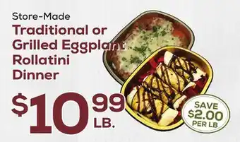 DeCicco & Sons Traditional or Grilled Eggplant Rollatini Dinner offer