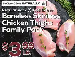 DeCicco & Sons Boneless Skinless Chicken Thighs Family Pack offer
