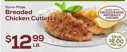 DeCicco & Sons Breaded Chicken Cutlets offer