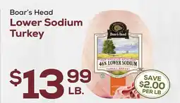 DeCicco & Sons Boar's Head Lower Sodium Turkey offer