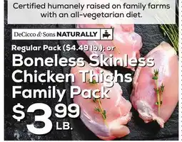 DeCicco & Sons Boneless Skinless Chicken Thighs Pack offer