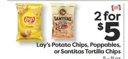 Weis Markets Lay's Potato Chips, Poppables, or Santitas Tortilla Chips offer