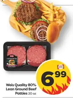 Weis Markets Weis Quality 80% Lean Ground Beef Patties offer