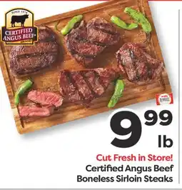 Weis Markets Certified Angus Beef Boneless Sirloin Steaks offer