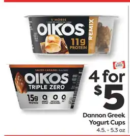 Weis Markets Dannon Greek Yogurt Cups offer