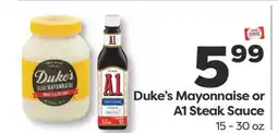 Weis Markets Duke's Mayonnaise or A1 Steak Sauce offer