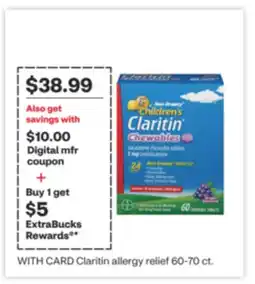 CVS Claritin allergy relief 60-70 ct offer