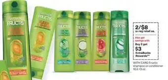 CVS Garnier Fructis shampoo or conditioner 10.2-13 oz offer