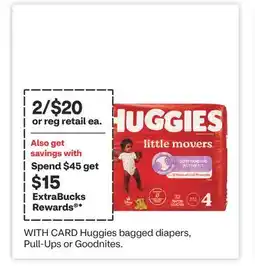 CVS Huggies bagged diapers, Pull-Ups or Goodnites offer