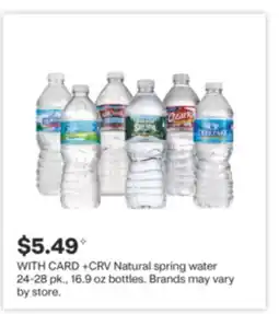 CVS Natural spring water 24-28 pk., 16.9 oz bottles offer