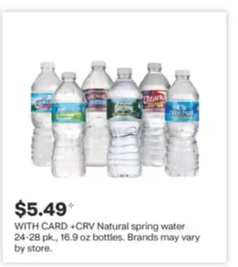 CVS Natural spring water 24-28 pk., 16.9 oz bottles offer