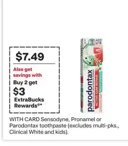 CVS Sensodyne, Pronamel or Parodontax toothpaste offer