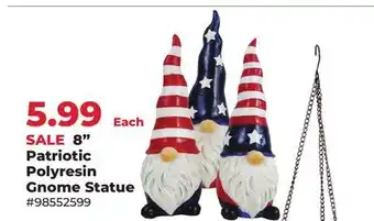 Runnings 8 Patriotic Polyresin Gnome Statue offer