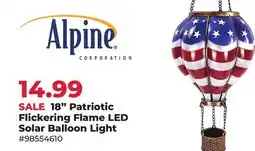 Runnings 18 Patriotic Flickering Flame LED Solar Balloon Light offer