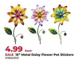 Runnings 15 Metal Daisy Flower Pot Stickers offer