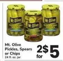 Safeway Mt. Olive Pickles, Spears or Chips offer