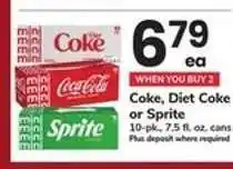 Safeway Coke, Diet Coke Or Sprite offer