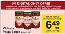 Safeway Victoria Pasta Sauce offer