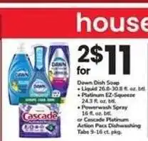 Safeway Dawn Dish Soap or Cascade Platinum offer