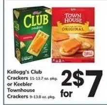 Safeway Kellogg's Club Crackers or Keebler Townhouse Crackers offer