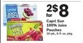 Safeway Capri Sun 100% Juice Pouches offer