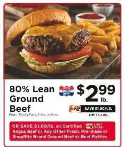 ShopRite 80% Lean Ground Beef offer