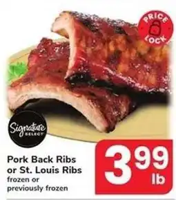 Safeway Signature Select Pork Back Ribs or St. Louis Ribs offer