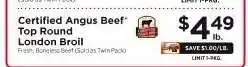 ShopRite Certified Angus Beef Top Round London Broil offer