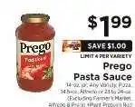ShopRite Prego Pasta Sauce offer