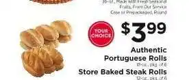 ShopRite Authentic Portuguese Rolls or Store Baked Steak Rolls offer