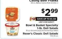 ShopRite Bowl & Basket Specialty 1-lb. Deli Salads offer