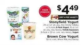 ShopRite Stonyfield Yogurt, Brown Cow Yogurt offer